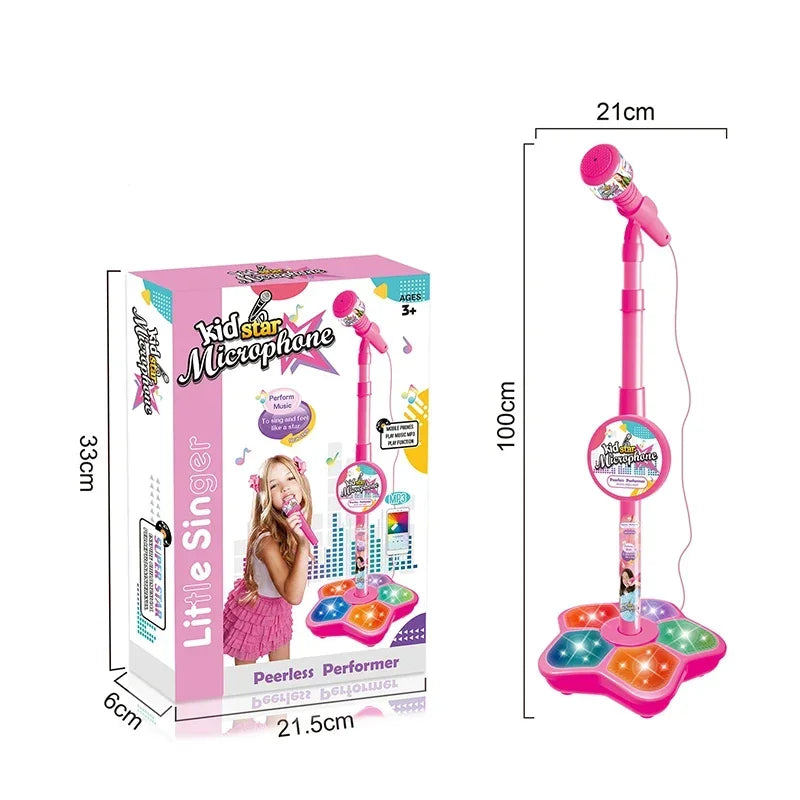 Kids Rocking-Roll Microphone with Stand Karaoke Toy
