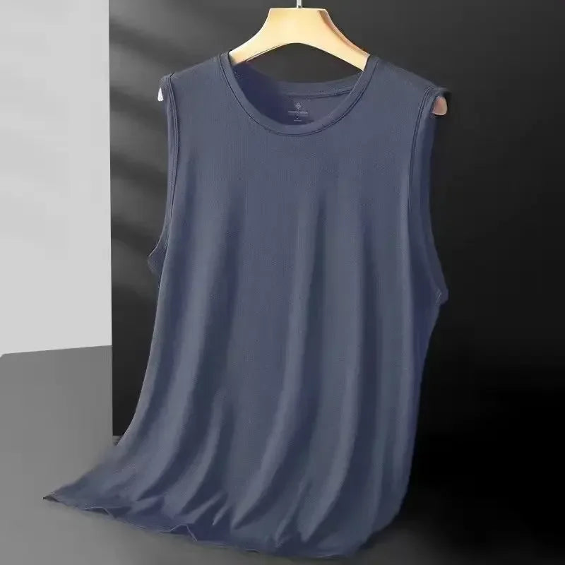 Men's Ice Silk Mesh Tank – Lightweight Sleeveless Summer Sports Vest