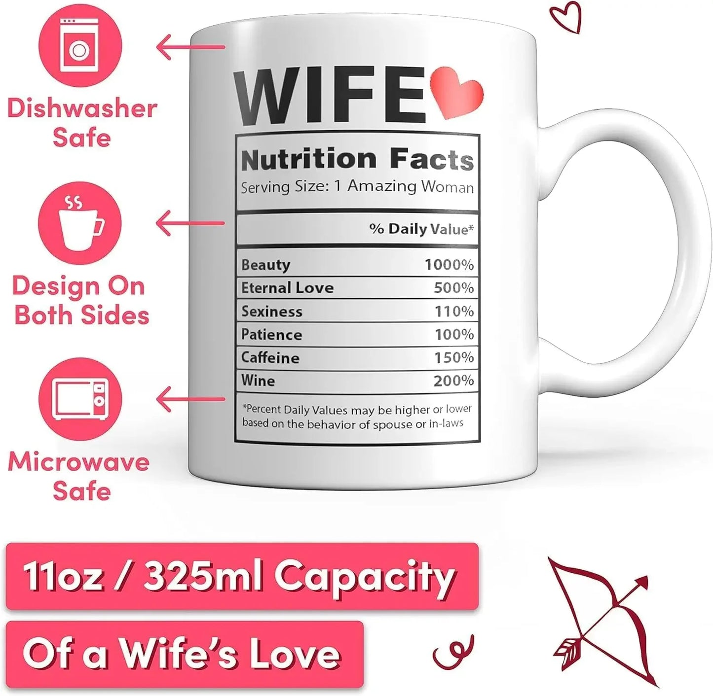 11oz Printed Ceramic Coffee Mug – Fun Daily Drinkware for Family, Couples, & Friends