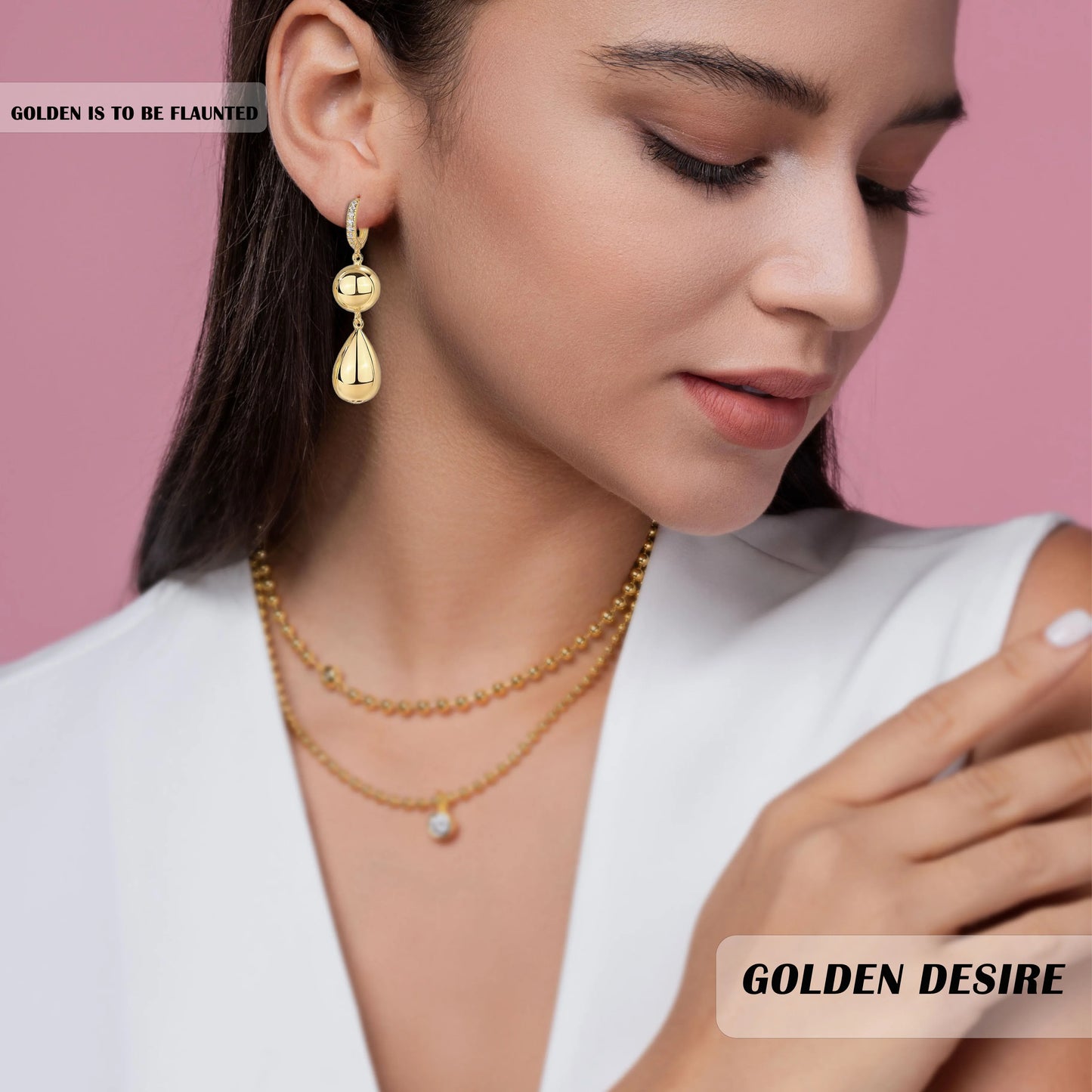 Gold Moissanite Tassel Earrings