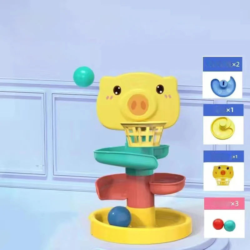 Montessori Ball Drop Stacking Tower Toy for Toddlers (1-3 Years)