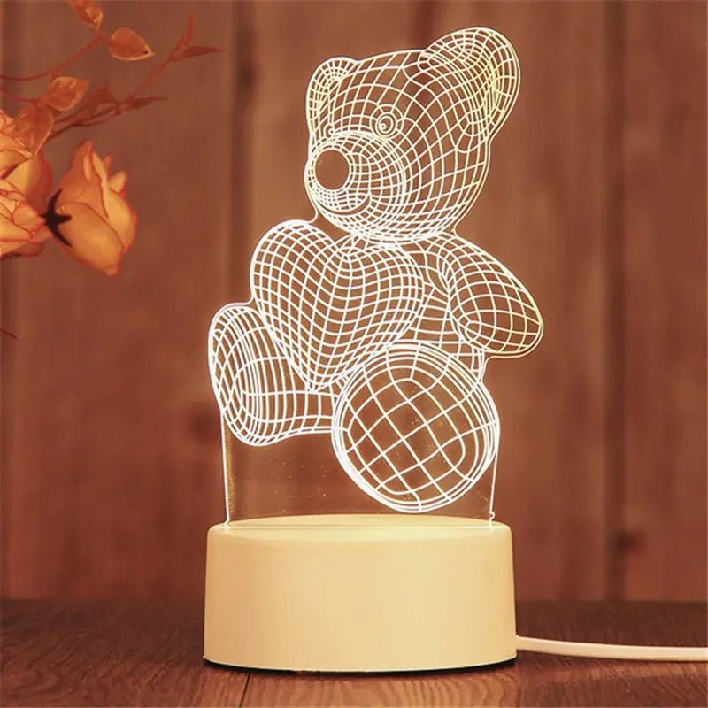 Acrylic LED Night Light – Creative Bedside Lamp Gift