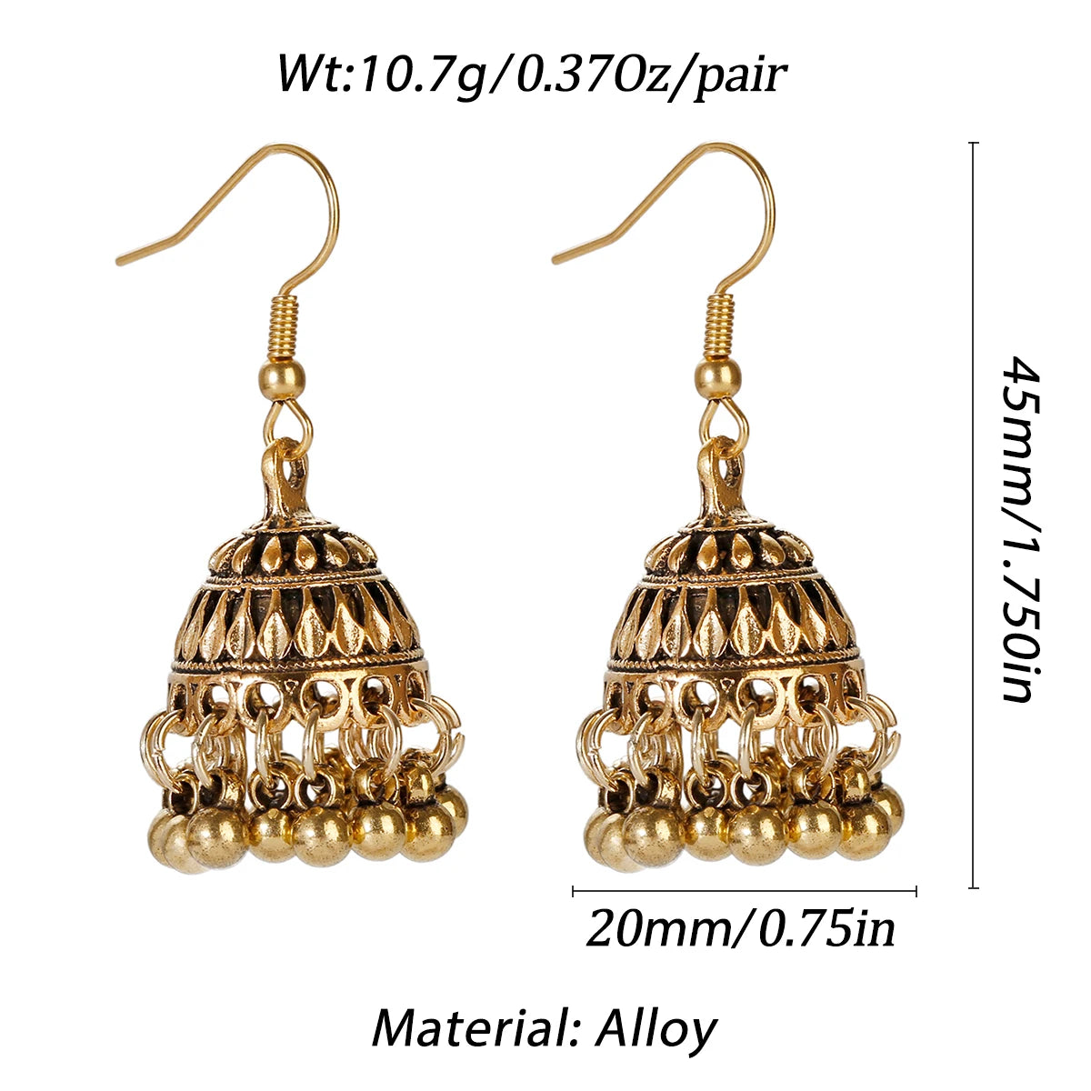 Luxury Retro Indian Jewelry Set – Necklace & Jhumka Earrings