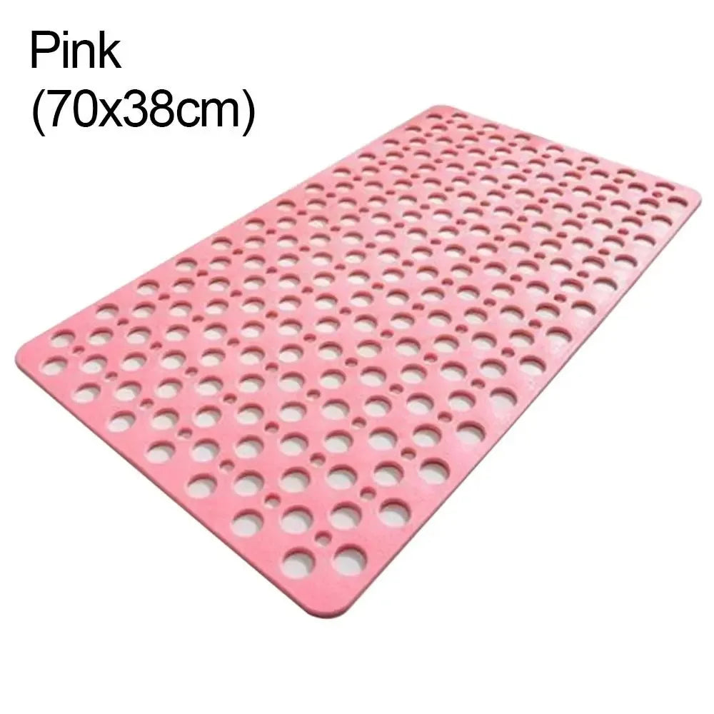 Non-Slip Bath Mat with Drain Holes – Easy Clean Suction Cup Bathroom Mat