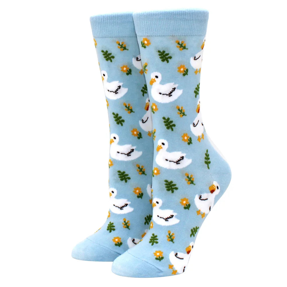 Cute Puppy Cartoon Socks – Corgi & Schnauzer Mid-Tube Unisex Breathable Comfort