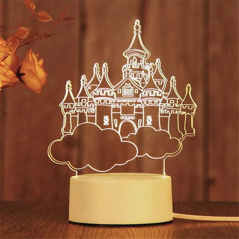 Acrylic LED Night Light – Creative Bedside Lamp Gift