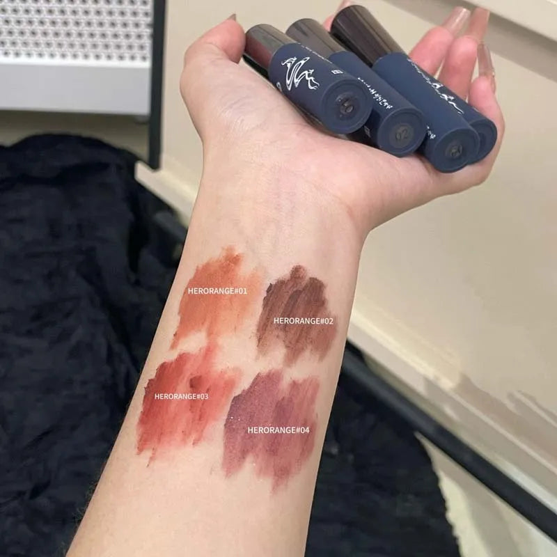 Velvet Matte Lip Glaze – Shimmer Nude & Grey Pink Waterproof Lipstick