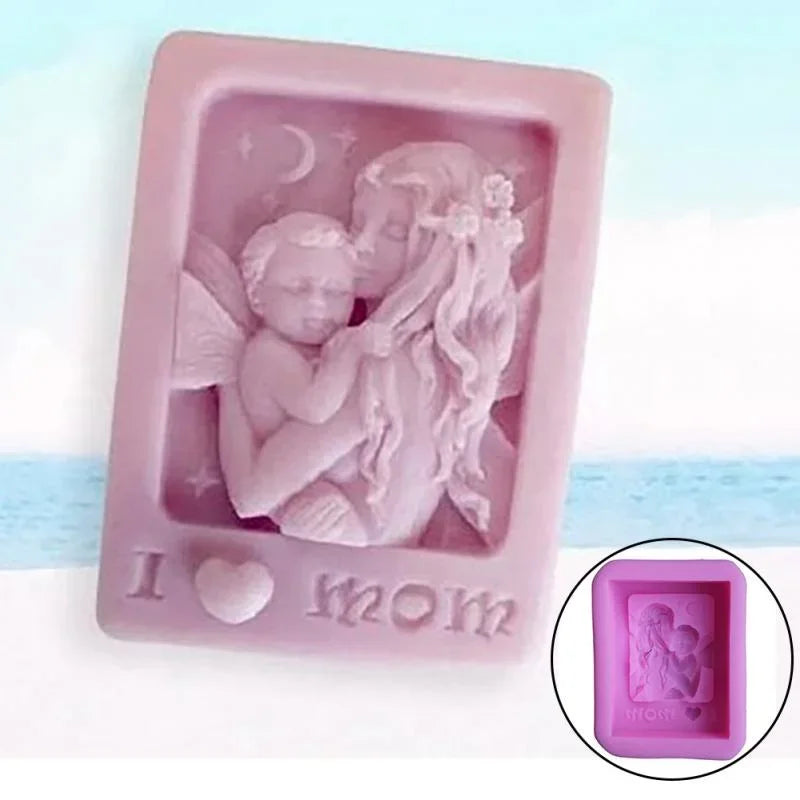 Mother Holding Baby Silicone Soap Mold – DIY Craft & Baking Mold for Mother’s Day