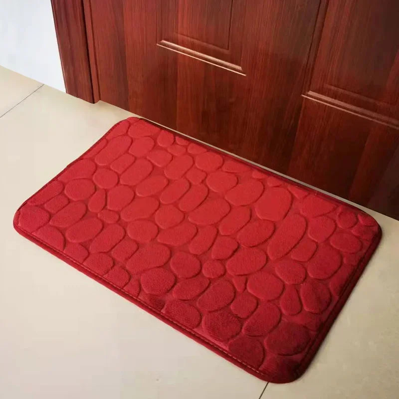 Super Absorbent Cobblestone Bath Mat – Non-Slip Bathroom Rug for Shower