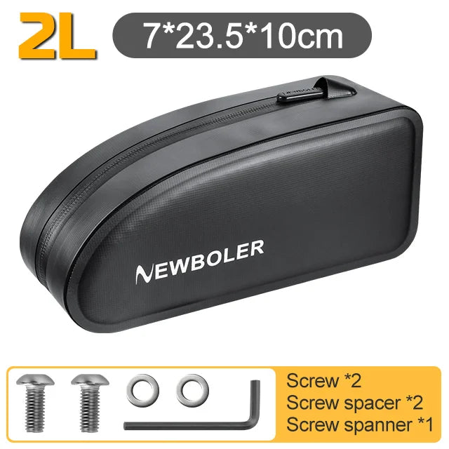 NEWBOLER Waterproof Gravel Bike Top Tube Bag – PVC Frame Bag for Road & MTB