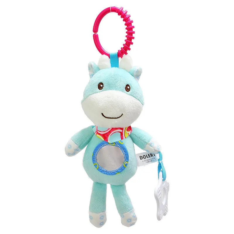 Soft Animal Handbell Rattles with Teether for Newborns