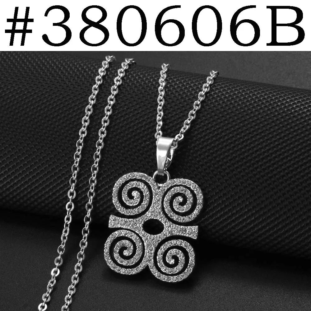 Anniyo Gye Dwennimmen Pendant – African Symbol Necklace with Rhinestones