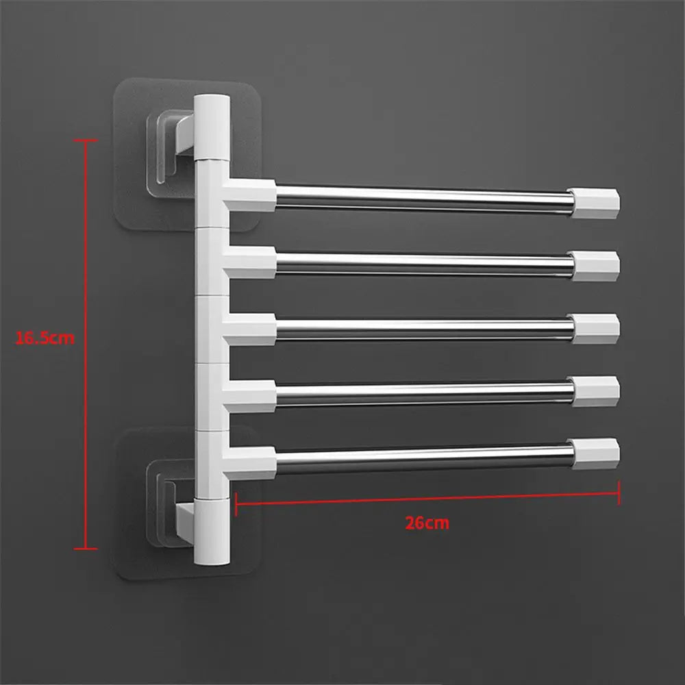 Rotatable Swing Arms Towel Rack – Wall-Mounted Space-Saving Aluminum Organizer