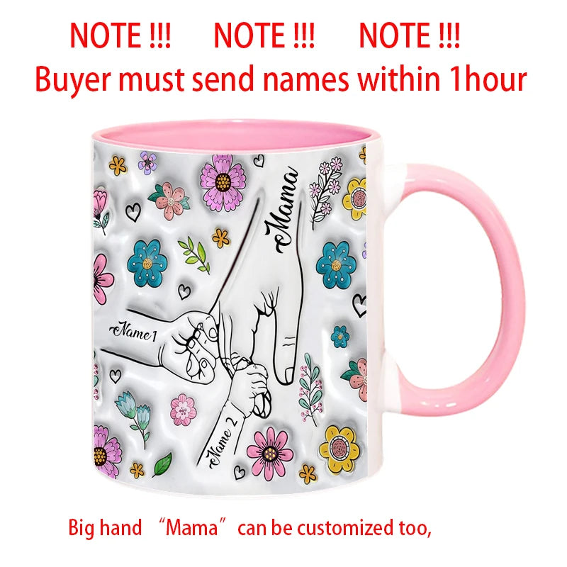 3D Printed Personalized Flower Mug – Gift for Children & Mother’s Day