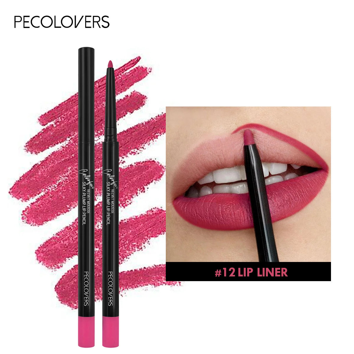 Waterproof Matte Lipliner Pencil - Long Lasting & Moisturising Lipstick (12 Shades)