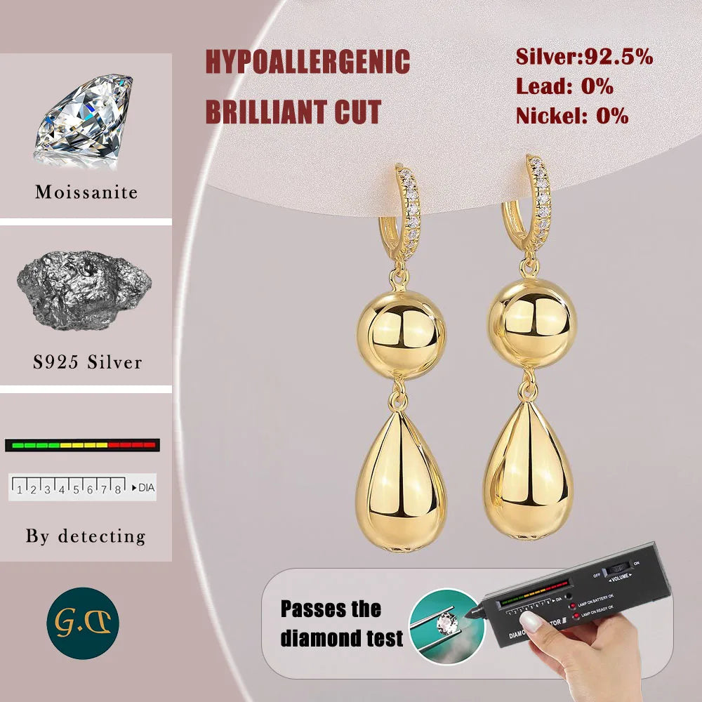 Gold Moissanite Tassel Earrings