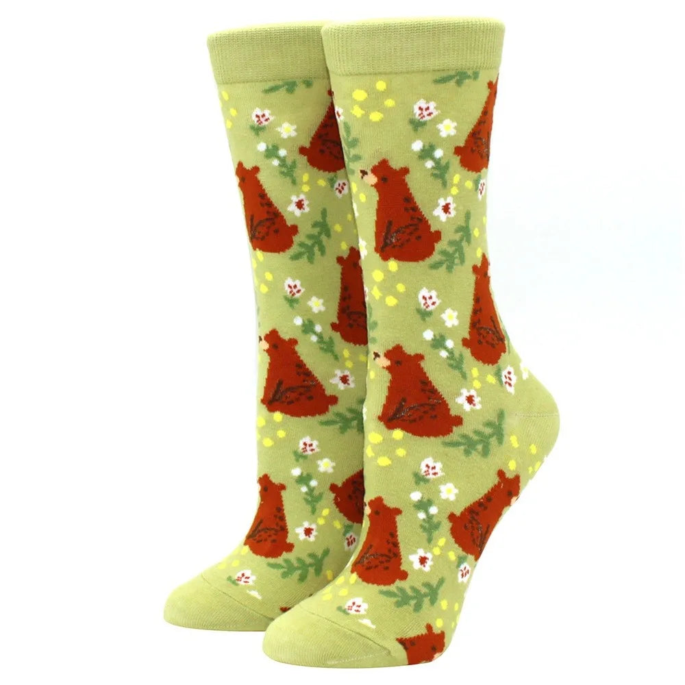 Cute Puppy Cartoon Socks – Corgi & Schnauzer Mid-Tube Unisex Breathable Comfort