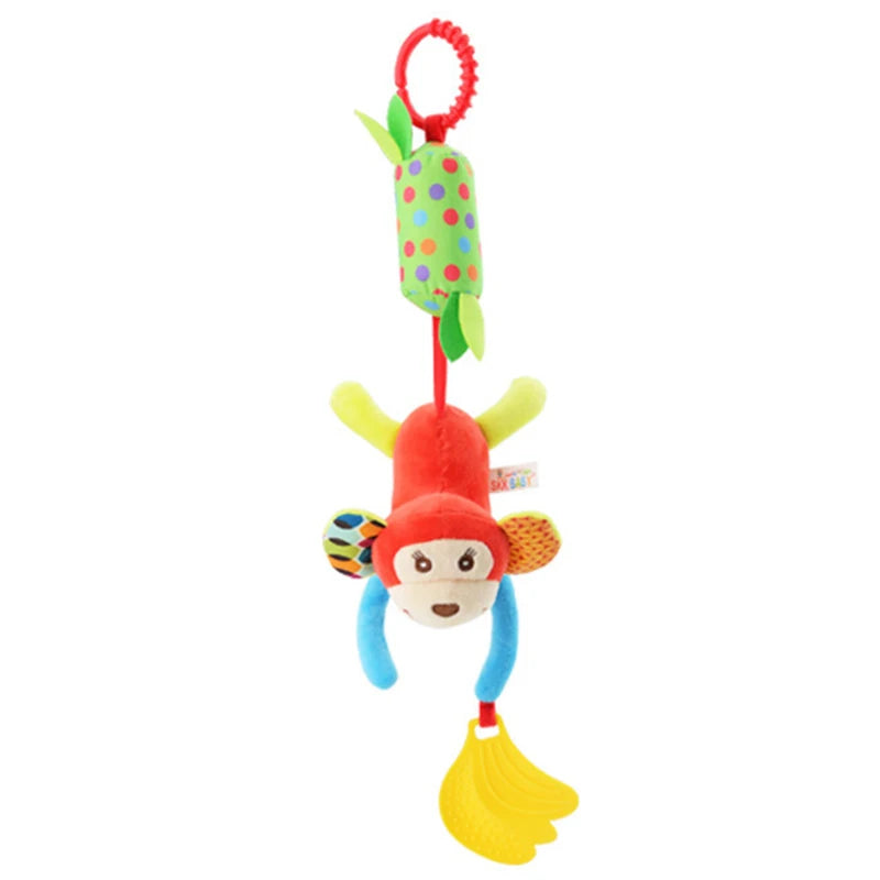 Soft Animal Handbell Rattles with Teether for Newborns