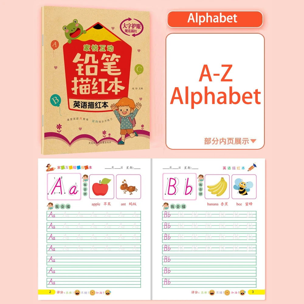 Calligraphy Practice Book – 32 Pages Alphabet & Math Workbook for Kids