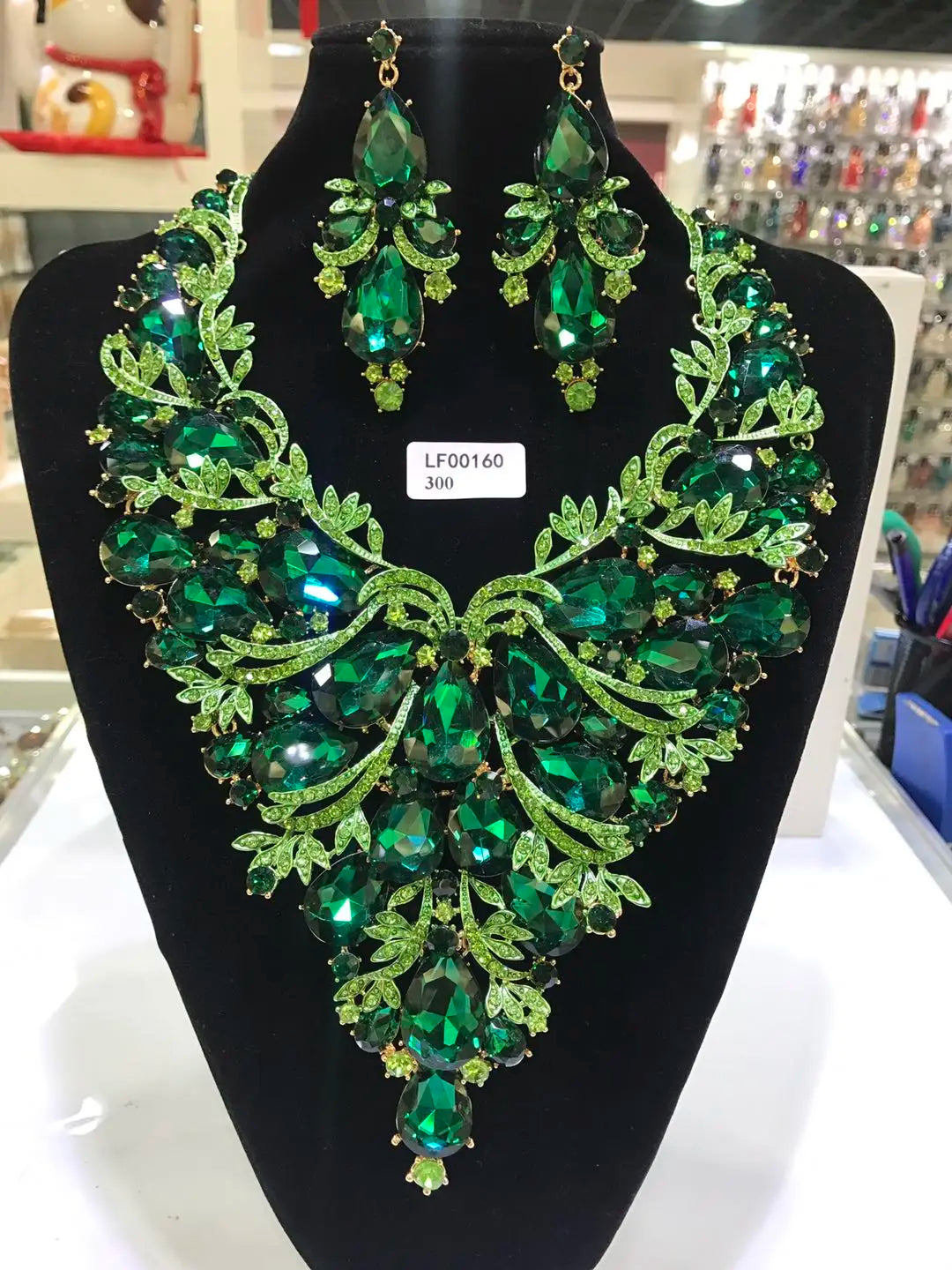 Women's Crystal Rhinestone Jewelry Set – Necklace & Earrings for Wedding