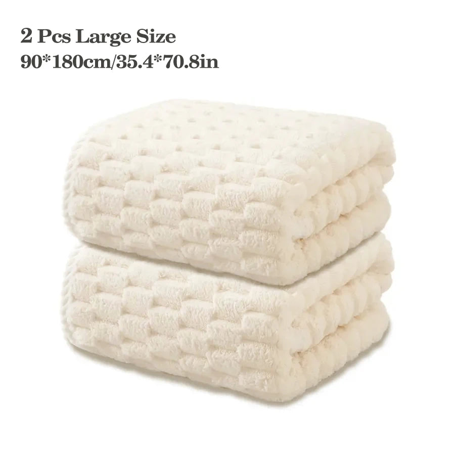2PCS XL Microfiber Bath Towels – Soft, Quick-Dry & Absorbent