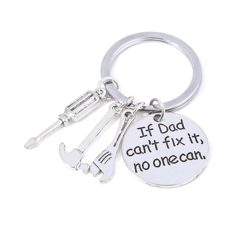 If Dad Cant Fix It No One Can Hand Tools Keychain Fathers Day Pendant Key Chain for Men Keyring Jewelry Gift