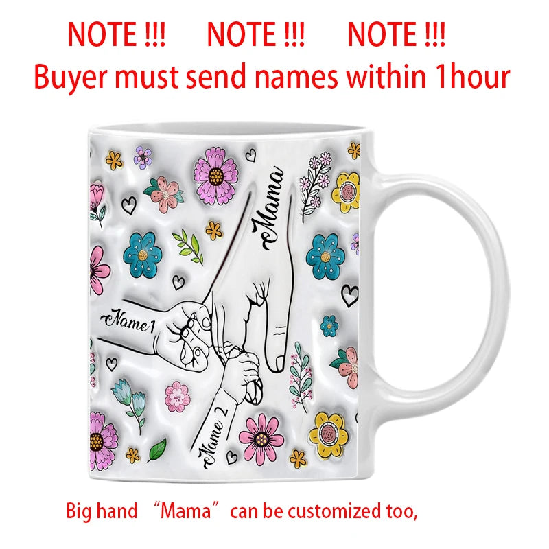 3D Printed Personalized Flower Mug – Gift for Children & Mother’s Day