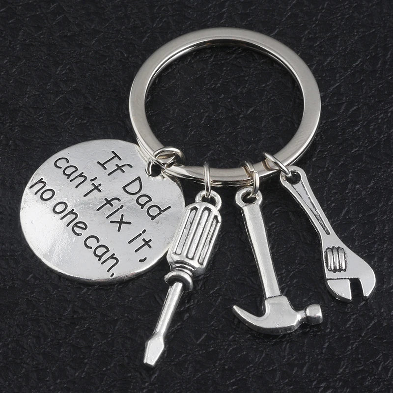 If Dad Cant Fix It No One Can Hand Tools Keychain Fathers Day Pendant Key Chain for Men Keyring Jewelry Gift