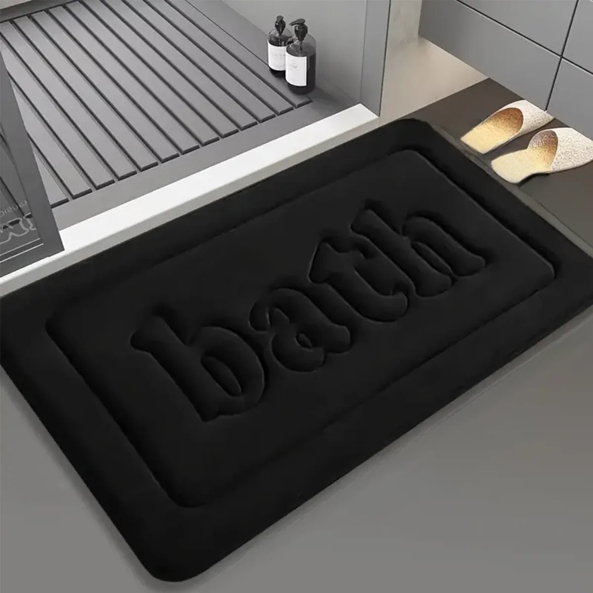 1.2cm Thick Anti-Slip Bathroom Mat – Soft Water-Absorbing Flannel Door Mat