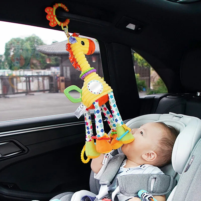 Soft Animal Handbell Rattles with Teether for Newborns