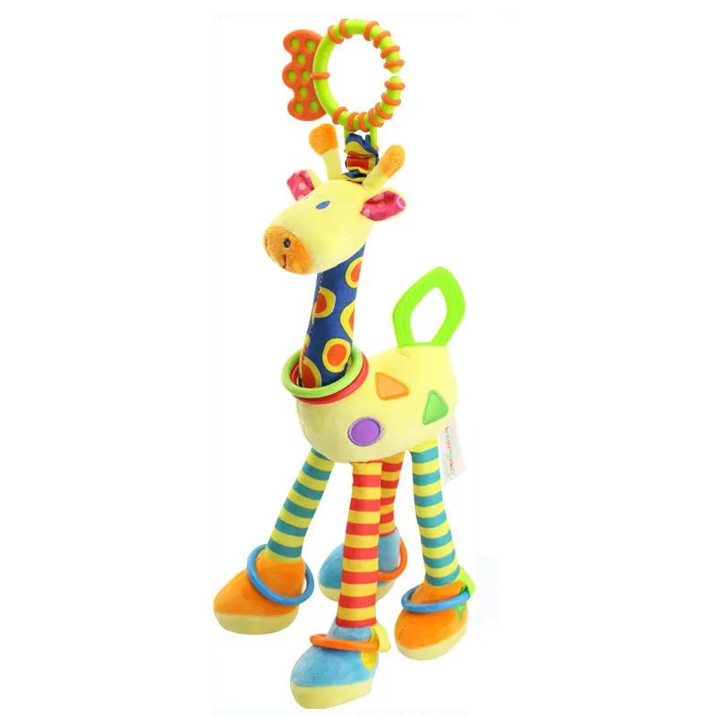 Soft Animal Handbell Rattles with Teether for Newborns
