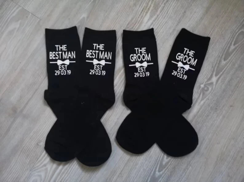 Personalized Wedding Socks – Custom Groom, Best Man & Father of the Bride/Groom Gift