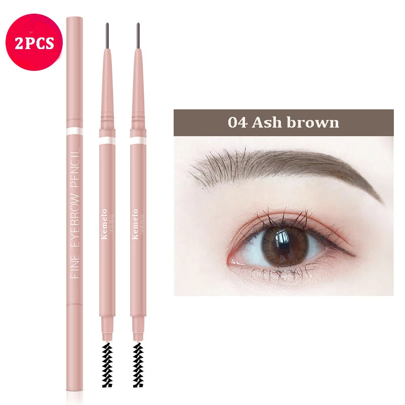 1.5mm Ultra Fine Double-Ended Waterproof Eyebrow Pencil - Long Lasting & Automatic