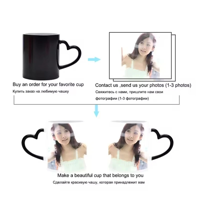 Personalized Magic Mug – Custom Heat-Activated Color Changing Cup with Photo or Text