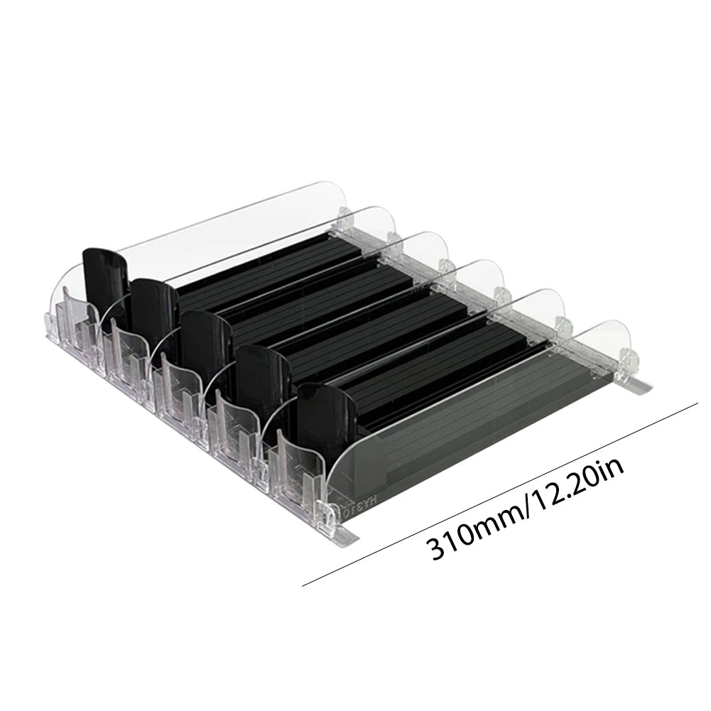 Adjustable Drink Organizer – Spring-Loaded Can & Bottle Dispenser for Fridge or Shelf