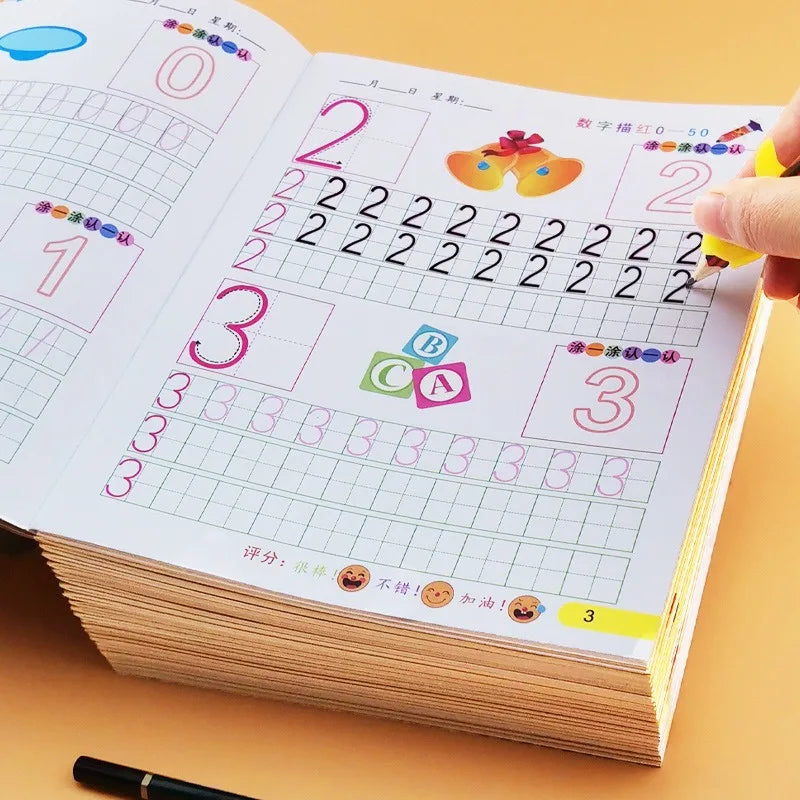 Calligraphy Practice Book – 32 Pages Alphabet & Math Workbook for Kids