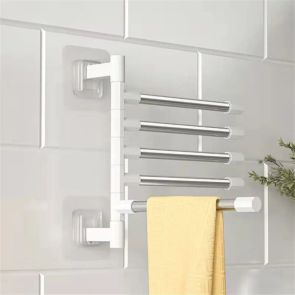 Rotatable Swing Arms Towel Rack – Wall-Mounted Space-Saving Aluminum Organizer