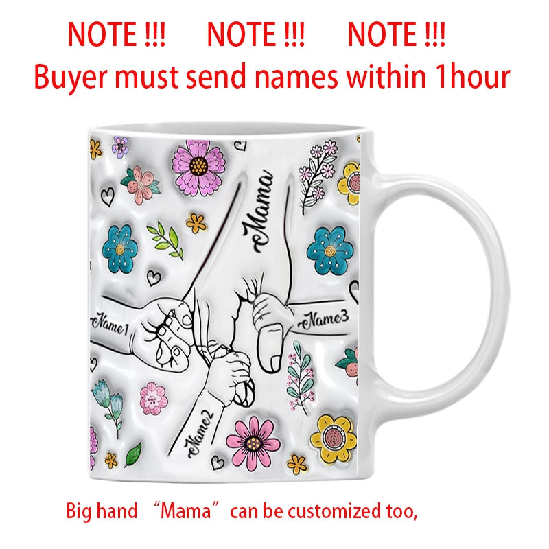 3D Printed Personalized Flower Mug – Gift for Children & Mother’s Day
