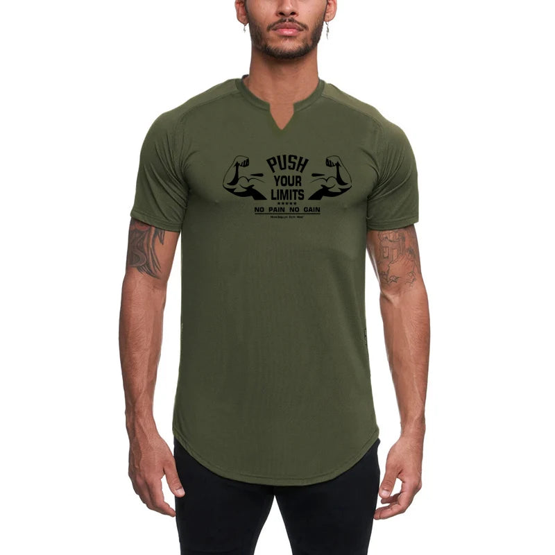 Men’s Quick-Dry Workout Shirt – Breathable Gym Fitness Muscle Tee