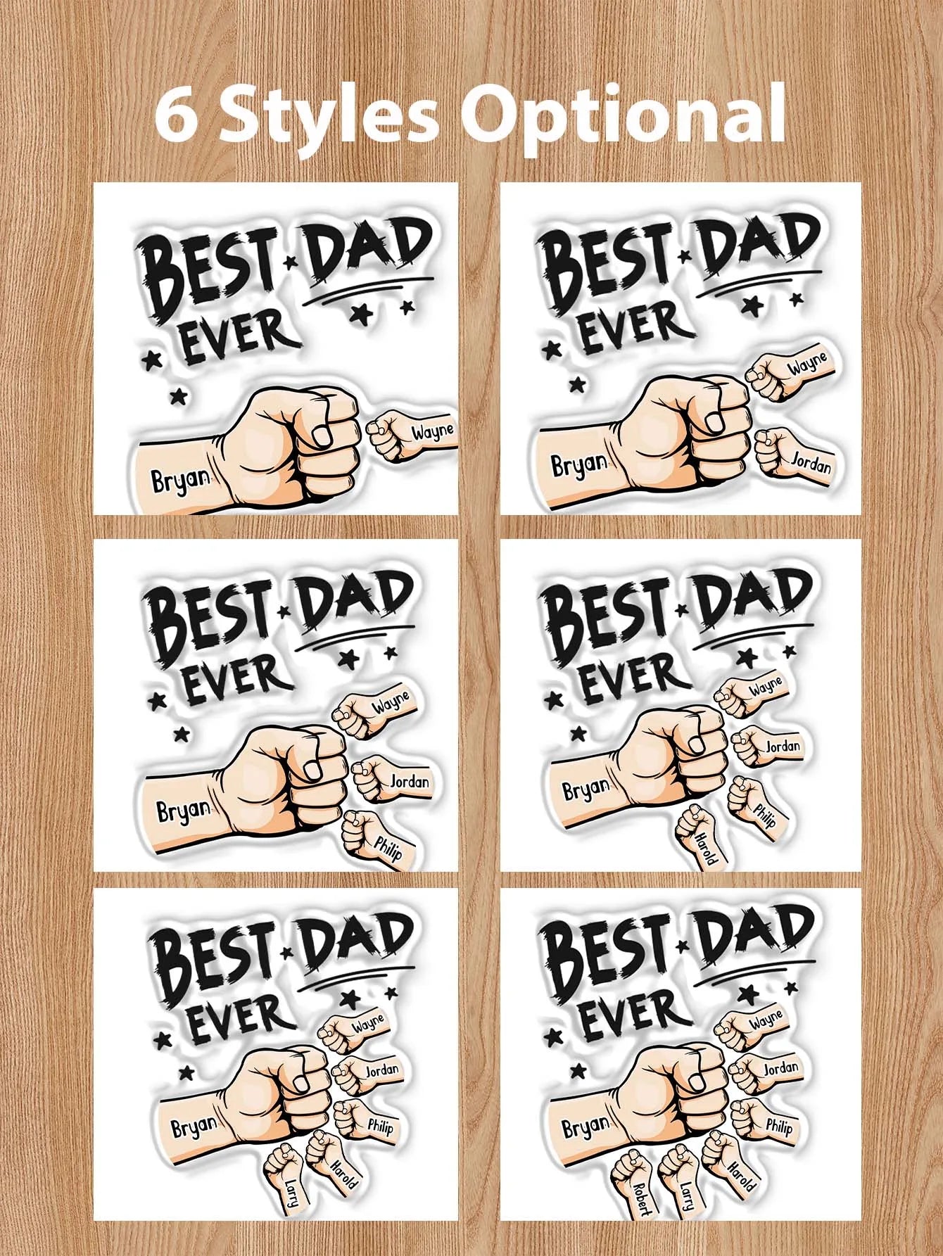 Personalized Dad Mug – Custom Name Coffee Cup with 3D Text Effect