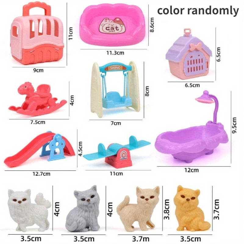 Cute Dog Pet Basket Toy Set with Cage – Random Colors