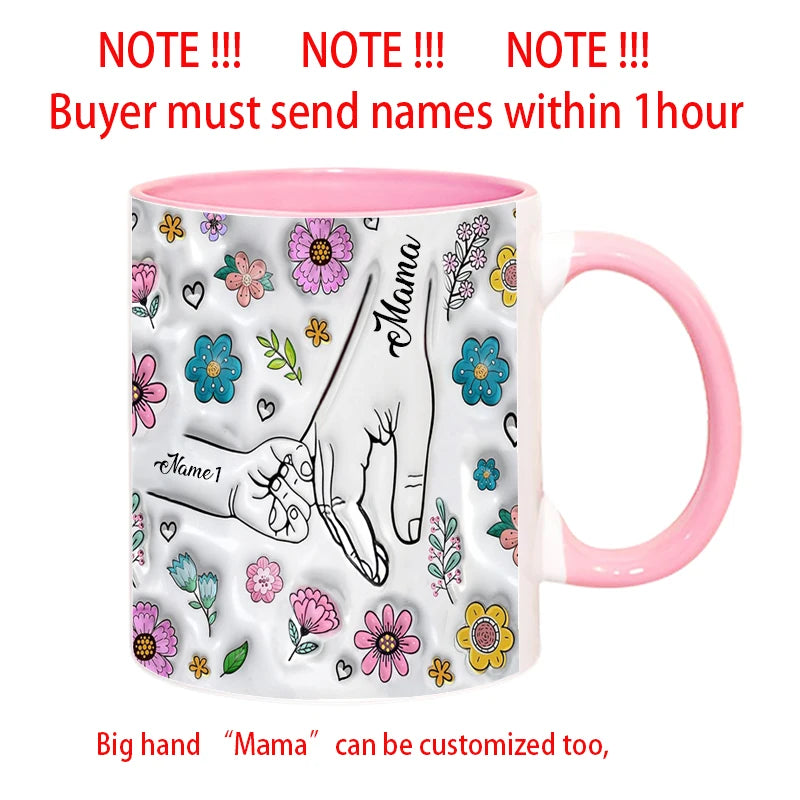 3D Printed Personalized Flower Mug – Gift for Children & Mother’s Day