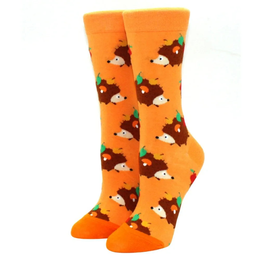 Cute Puppy Cartoon Socks – Corgi & Schnauzer Mid-Tube Unisex Breathable Comfort