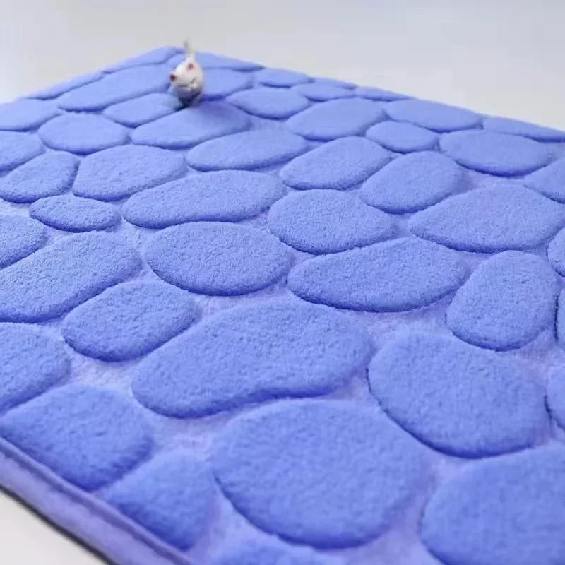 Super Absorbent Cobblestone Bath Mat – Non-Slip Bathroom Rug for Shower