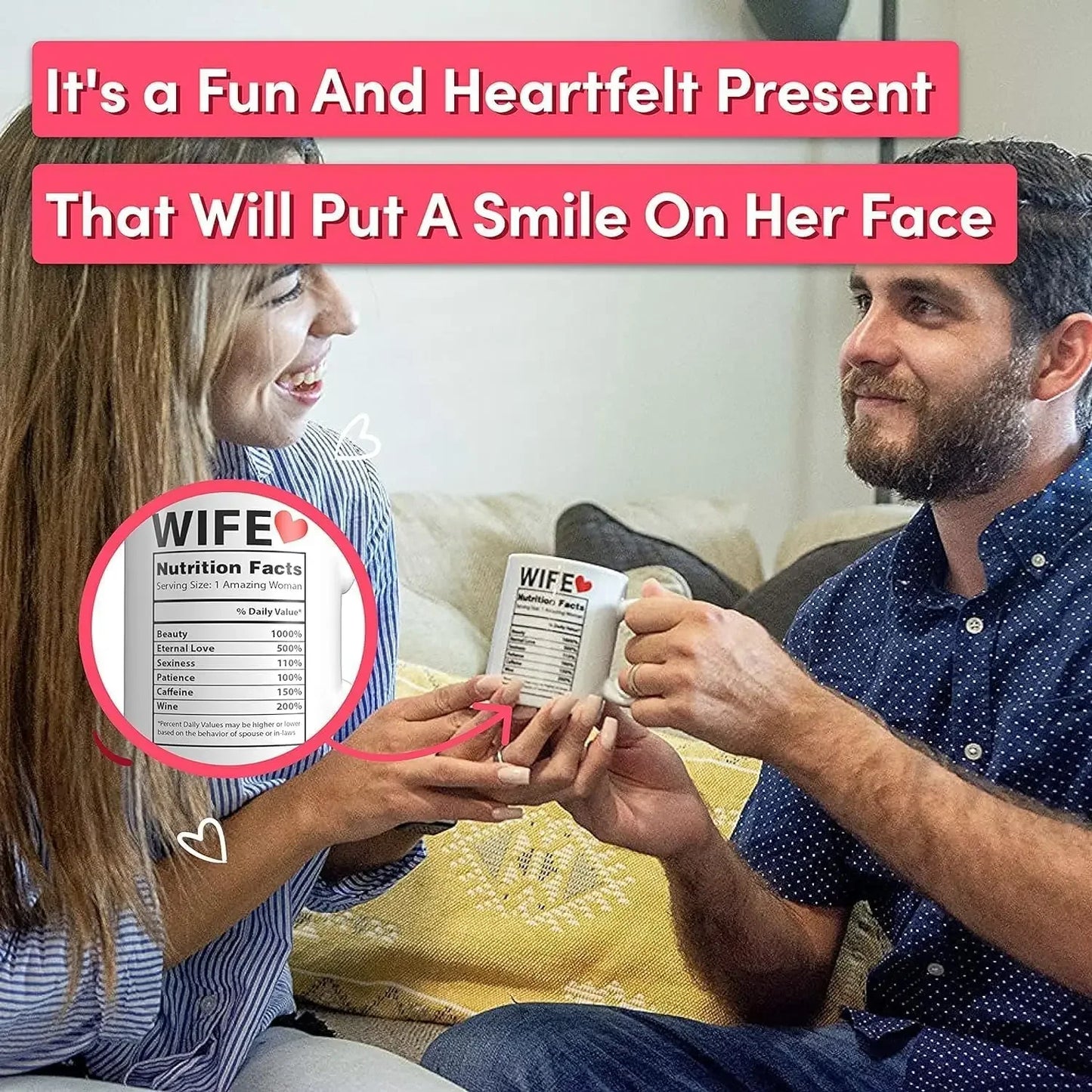 11oz Printed Ceramic Coffee Mug – Fun Daily Drinkware for Family, Couples, & Friends