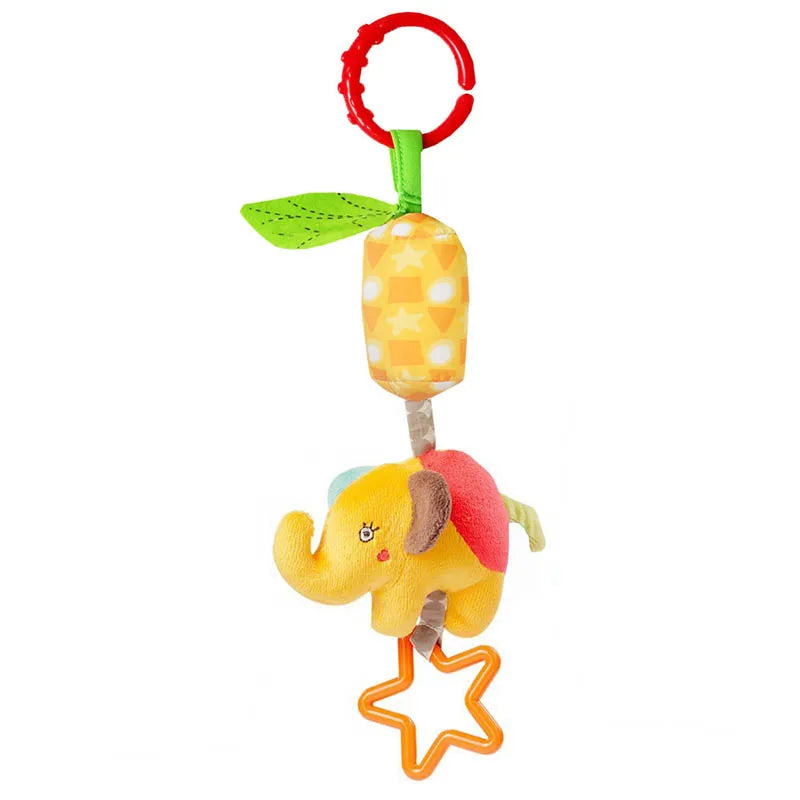 Soft Animal Handbell Rattles with Teether for Newborns