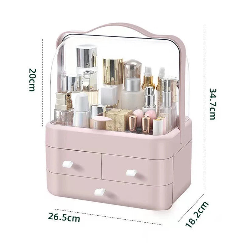 Cosmetic Organizer – Waterproof, Dustproof with Lid & Drawer