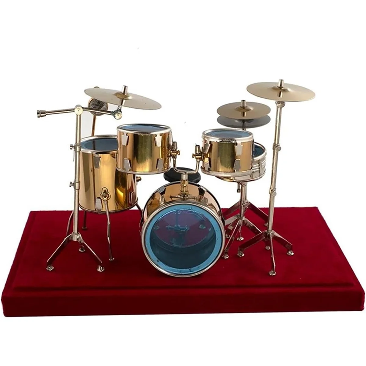 Trending Now Miniature Jazz Drum Kit Model Mini Drum Cymbal Musical Instrument Model
