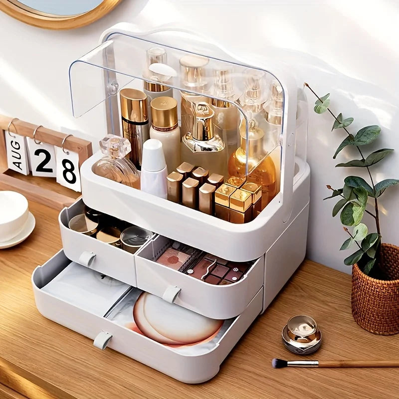 Cosmetic Organizer – Waterproof, Dustproof with Lid & Drawer