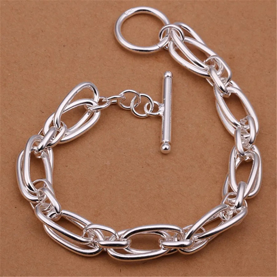 URMYLADY 925 Sterling Silver Chain Bracelet – Unisex Wedding & Party Jewelry Gift